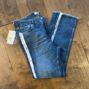 NWT H&M Stylish Blue Jeans with Silver Stripe Women’s Size 31